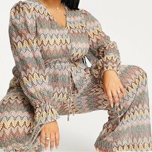 Outrageous Fortune knit top in geo print